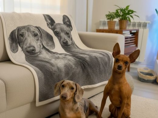 Manta Jacquard com Fotografia Preto e Branco